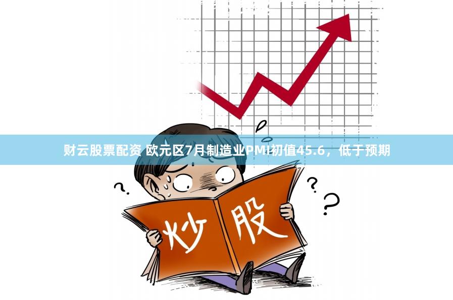 财云股票配资 欧元区7月制造业PMI初值45.6，低于预期